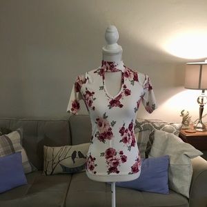 Floral Cutout Shirt